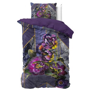 Posteľné obliečky z bavlneného saténu DH Satin Wild Kannieta Purple, 140 x 200 cm