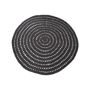 Čierny kruhový bavlnený koberec LABEL51 Knitted, ⌀ 150 cm