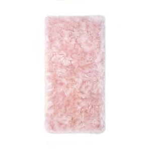 Ružový koberec z ovčej kožušiny Royal Dream Zealand, 140 × 70 cm