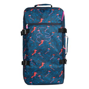 Modrá cestovná taška na kolieskach Lulucastagnette Jungle, 91 l
