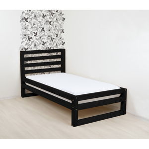 Čierna drevená jednolôžková posteľ Benlemi DeLuxe, 200 × 90 cm