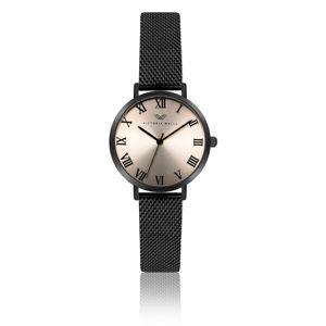Dámske hodinky s remienkom z antikoro ocele v čiernej farbe Victoria Walls Cabrini