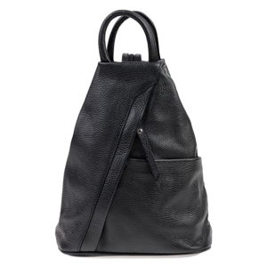 Čierny kožený batoh Carla Ferreri Emilia
