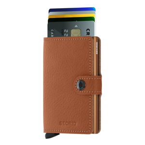 Karamelovohnedá kožená peňaženka s puzdrom na karty Secrid Clip