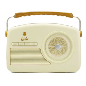 Krémovo-biele rádio GPO Rydell Nostalgic Dab Radio Cream