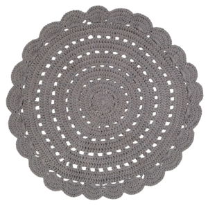 Sivý ručne háčkovaný bavlnený koberec Nattiot Alma, ⌀ 120cm