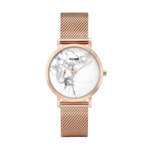Dámske hodinky antikoro vo farbe ružového zlata s mramorovým ciferníkom Cluse La Roche Petite