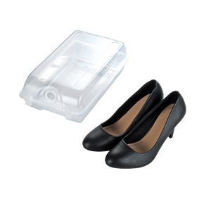 Transparentné úložný box na topánky Wenko Smart, šírka 19,5 cm