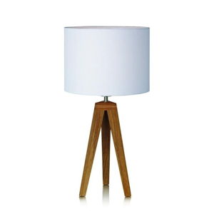 Biela stolová lampa Markslöjd Kullen, 28 cm