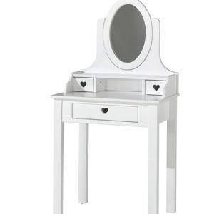 Biely toaletný stolík Vipack Amori, výška 136 cm