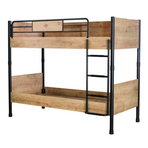 Čierna/prírodná poschodová detská posteľ 90x200 cm Mocha – Kalune Design